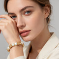 Pulsera de Perlas Barrocas y Metal Dorado, Accesorio de Moda al Por Mayor para Mujer|JI JOYA