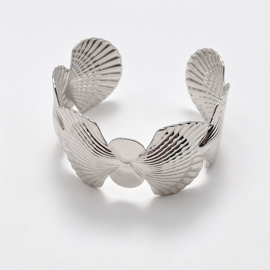 Pulsera de Flores de Metal con Textura, Dorada/Plata, para Mujer, Joyería al Por Mayor|JI JOYA