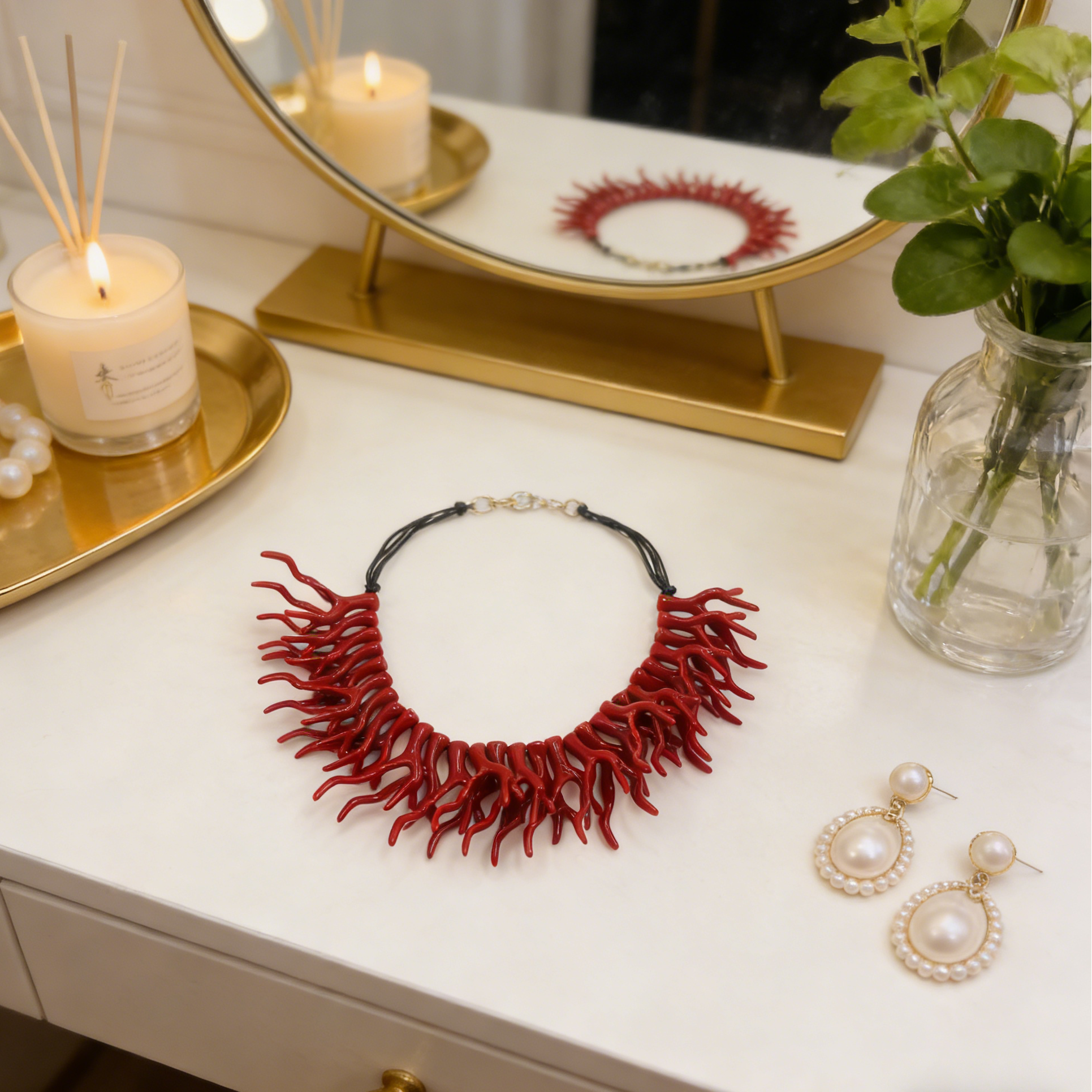 Gargantilla con diseño de rama de coral