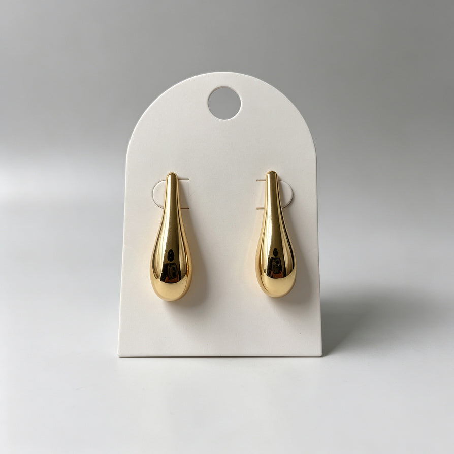 Aretes de Gota Clásicos, Diseño Liso| Venta al Por Mayor|JI JOYA