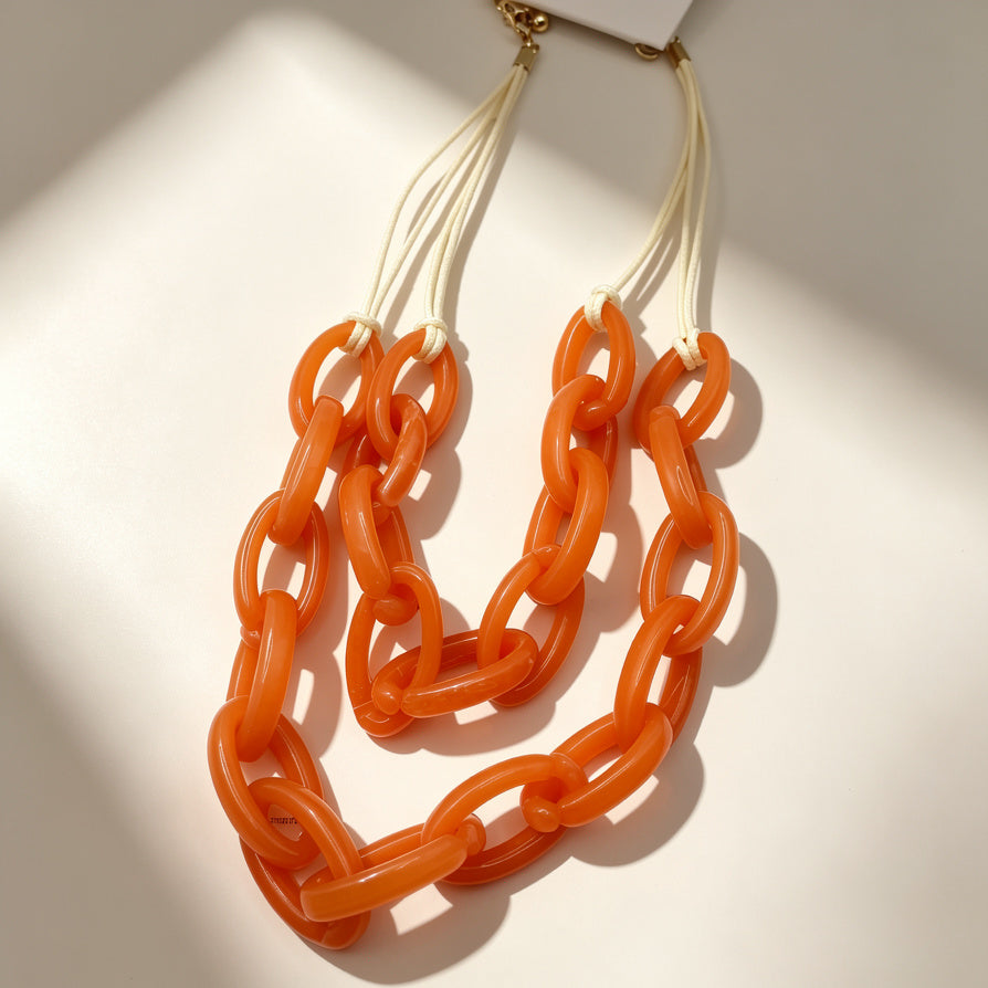 Collares de Cadena Gruesa de Acrílico Colorido - Moda Mayorista|JI JOYA
