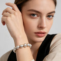 Pulsera de cuentas de plata mate estilo minimalista | Venta al por mayor B2B|JI JOYA