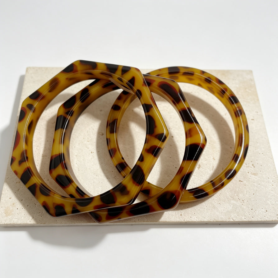 Brazaletes de Leopardo Set 3 Piezas - Resina de Alta Calidad, Joyería de Moda para Mujeres, Mayorista|JI JOYA