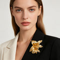 Broche Flor Dorado de Metal | Accesorio de Moda para Mayoristas|JI JOYA