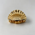 Pinza de pelo en forma de concha, chapada en oro, para mayorista y tiendas|JI JOYA