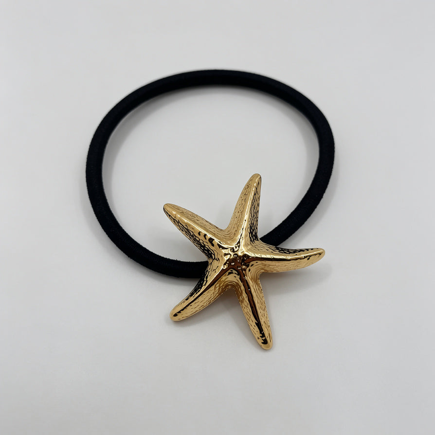 Mayorista Elástico de Cabello con Estrella de Mar Dorada | Accesorio de Moda Minimalista para Mujeres|JI JOYA