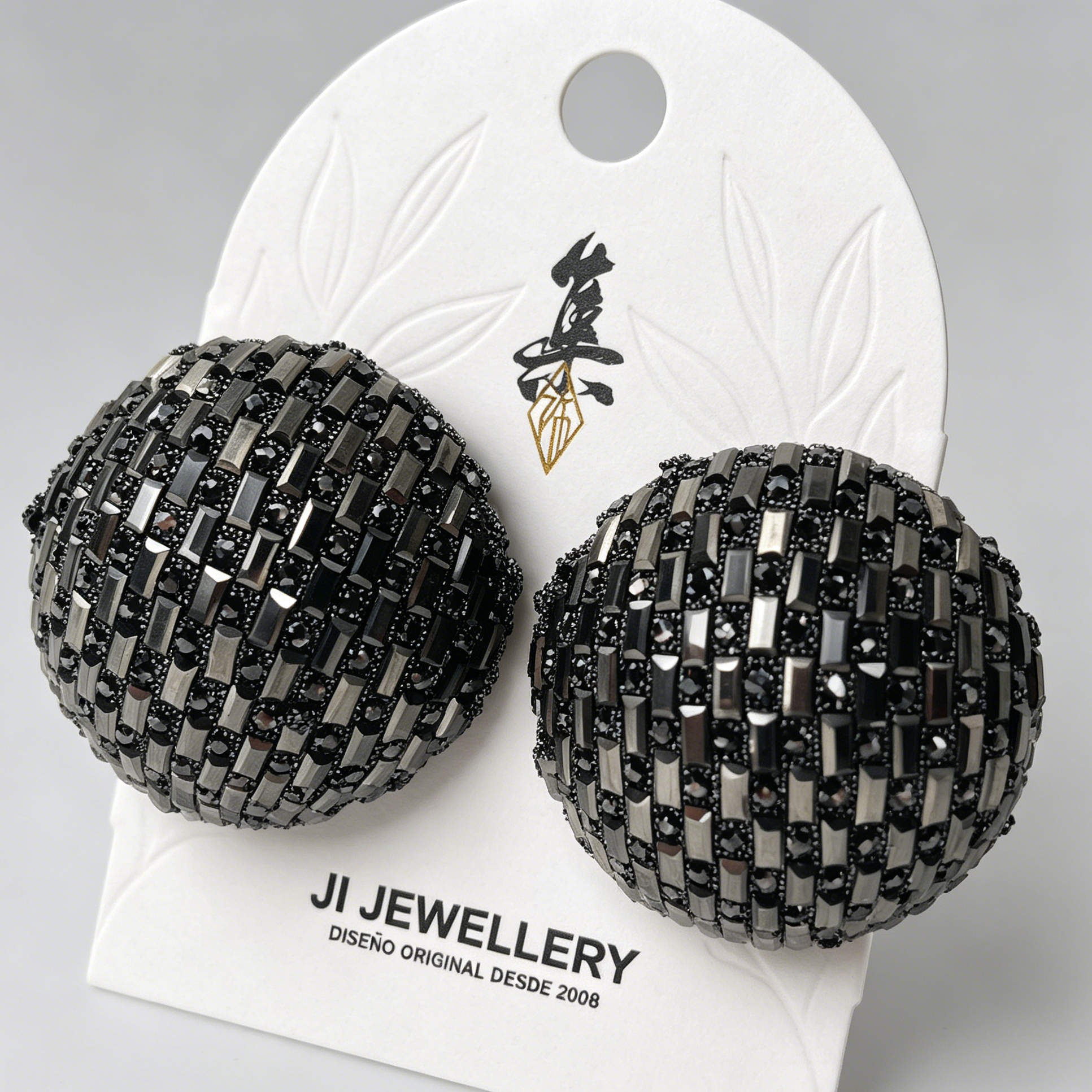 Pendientes Esfera con Pedrería - Calidad Premium para Revendedores|JI JOYA