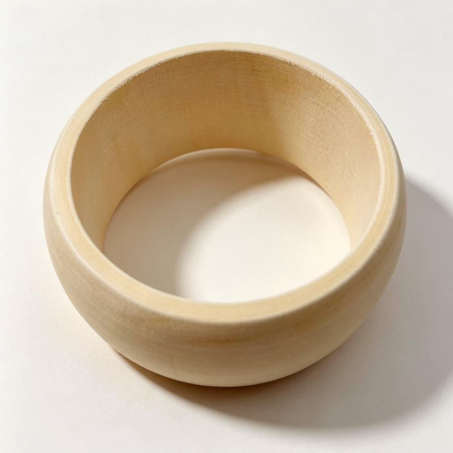 Brazalete Ancho de Madera Natural- Accesorio Minimalista para Mujeres, Mayorista en España