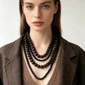 Collar de Madera de 4 Capas, Collar Largo Boho para Mujer, Joyería Étnica Minimalista|JI JOYA