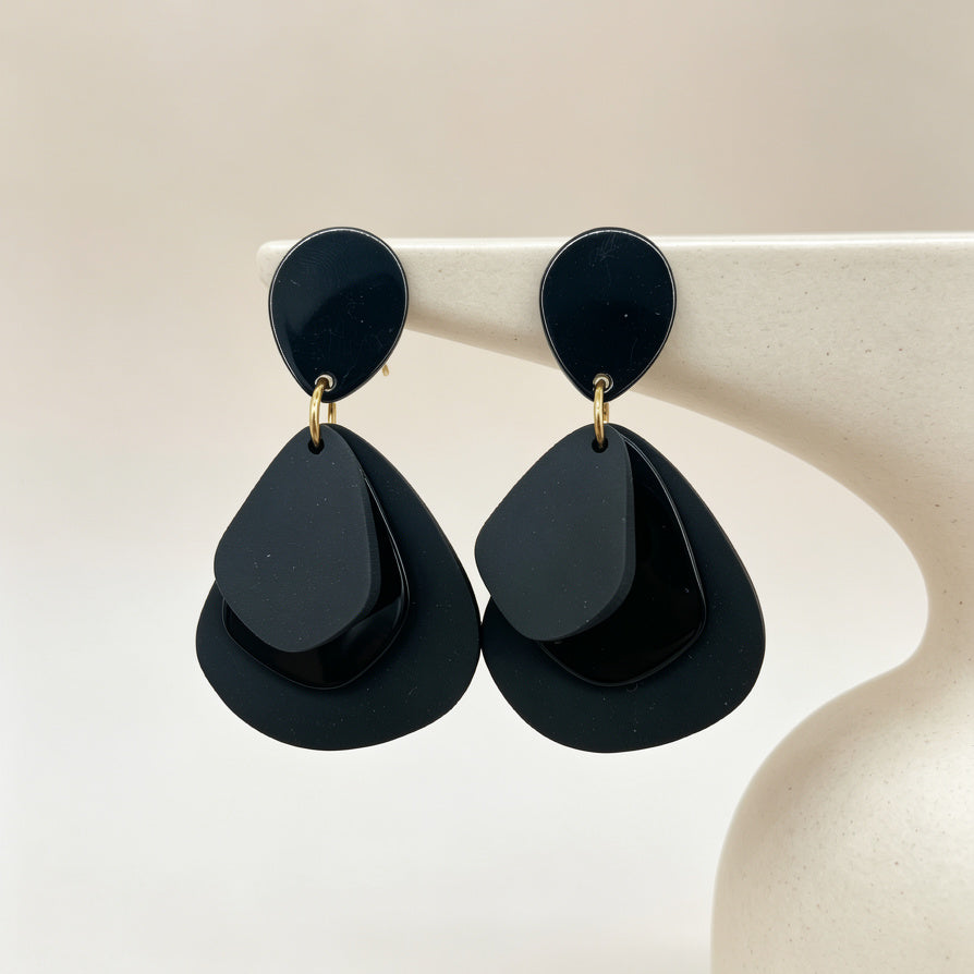 Pendientes Gota Acrílicos 3 Capas | Pendientes de Moda Mayoristas para Mujer | Diseño Minimalista Varios Colores|JI JOYA