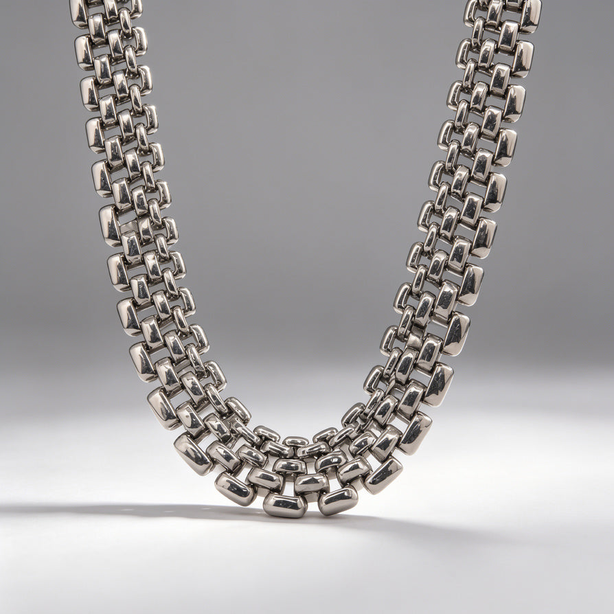 Collar de Cadena Gruesa para Mujer, Acero Inoxidable, Plata y Oro, Mayorista|JI JOYA