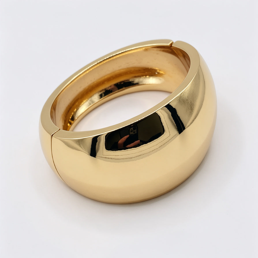 Brazalete de Zinc Aleación con Baño de Oro/Plata - Diseño Chunky Minimalista - Venta al Por Mayor| JI JOYA
