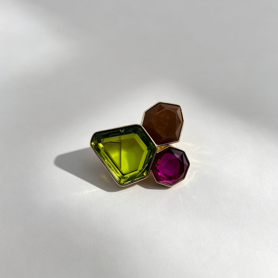 Broche Geométrico Multicolor - Tendencia 2026 para Bisutería Mayorista|JI JOYA