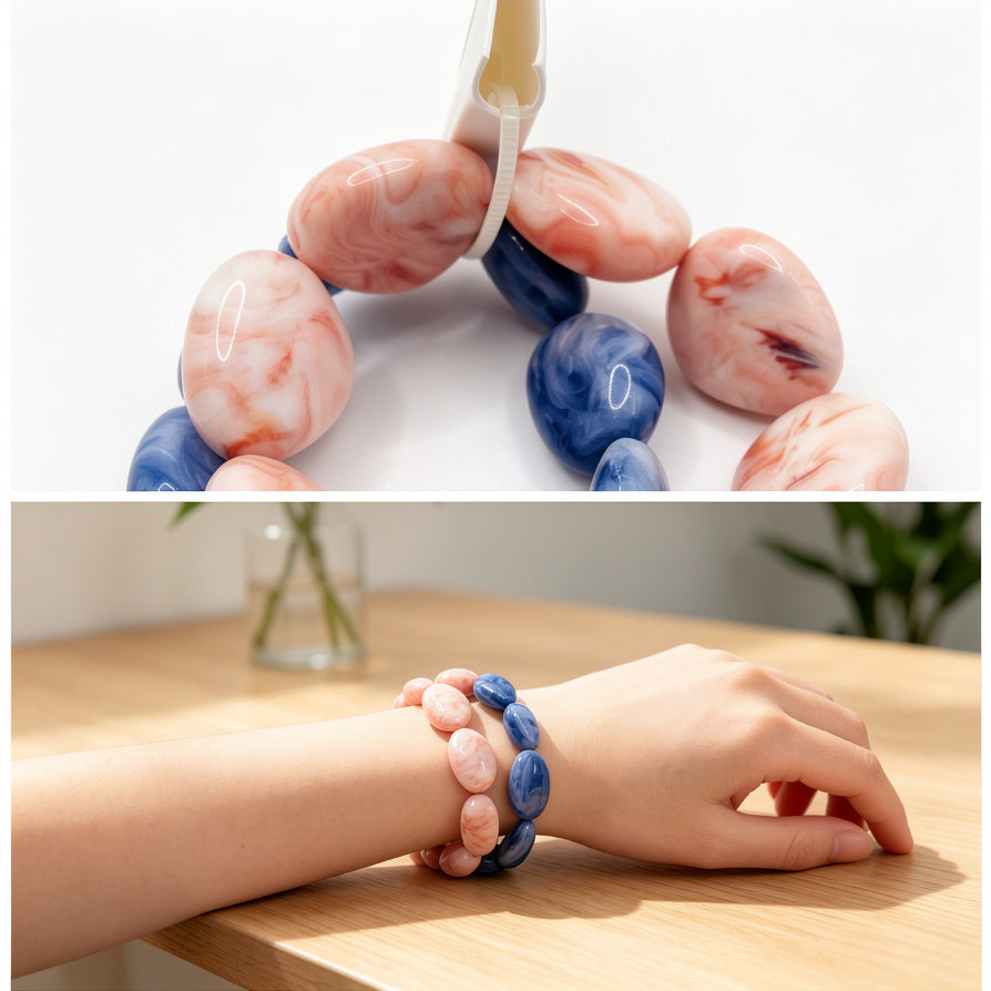 JI JOYA VENTA AL POR MAYOR|Pulseras de Piedra Simulada de Forma Irregular, Mayorista B2B, Accesorios de Moda al Por Mayor