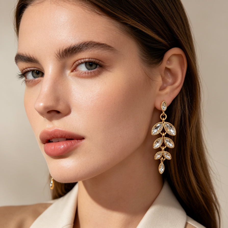 Pendientes Colgantes de Moda con Cristales, Joyería al Por Mayor|JI JOYA
