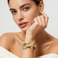 Brazalete de Pulsera Dorada con Diseño de Estrella de Mar - Accesorios de Playa para Mujer|JI JOYA