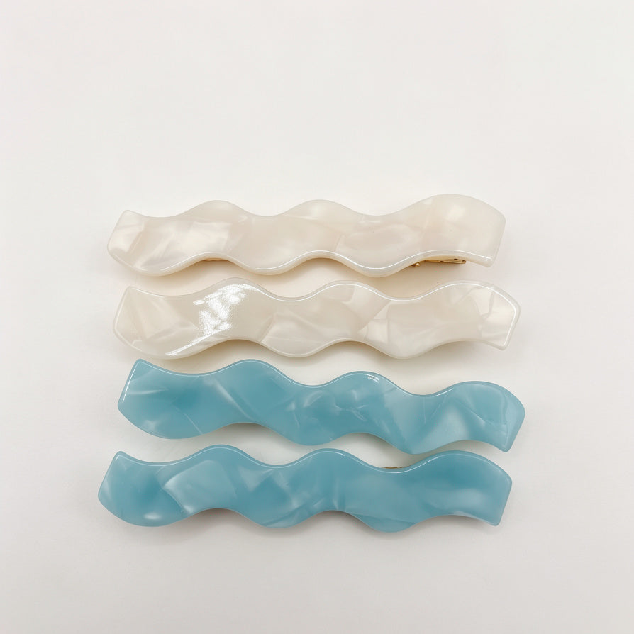 Pack de 4 Pinzas para el Pelo Onduladas de Resina | Accesorios Elegantes para Mujer | Mayorista|JI JOYA