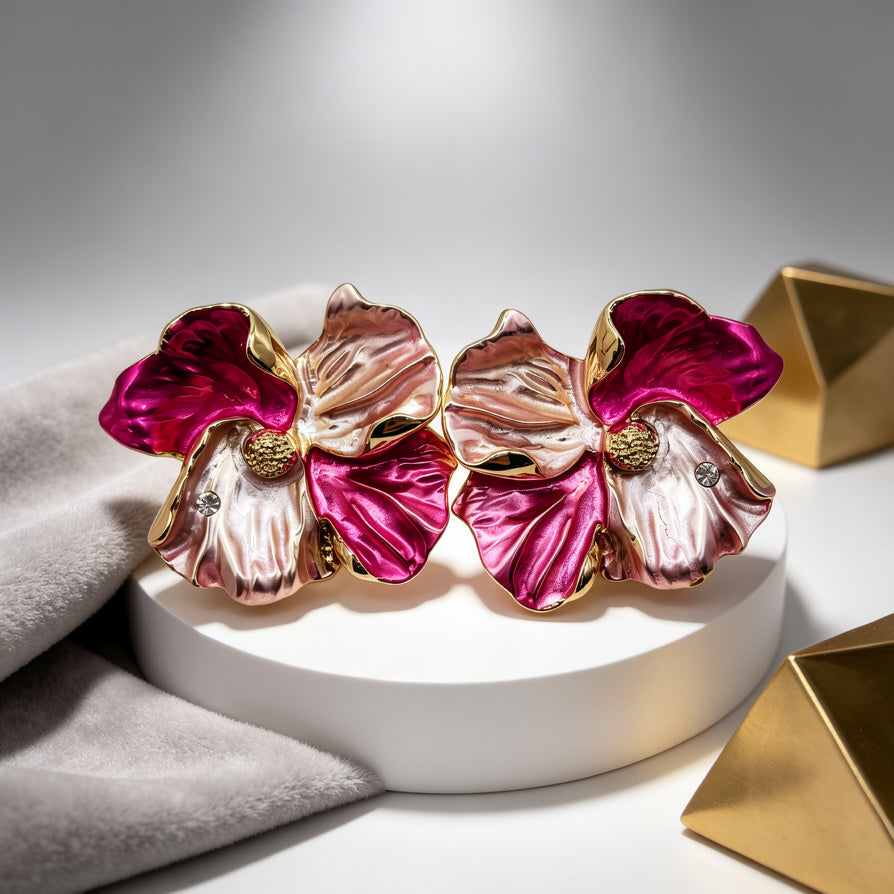 Pendientes Florales Lujosos Aleación de Zinc | Bisutería Mayorista para Moda Mujer|JI JOYA