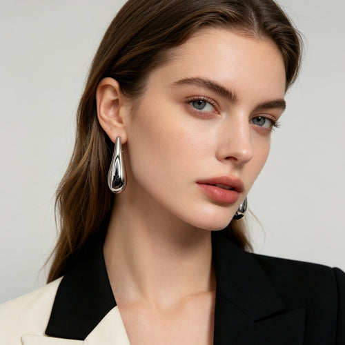 Aretes de Gota Clásicos, Diseño Liso| Venta al Por Mayor|JI JOYA