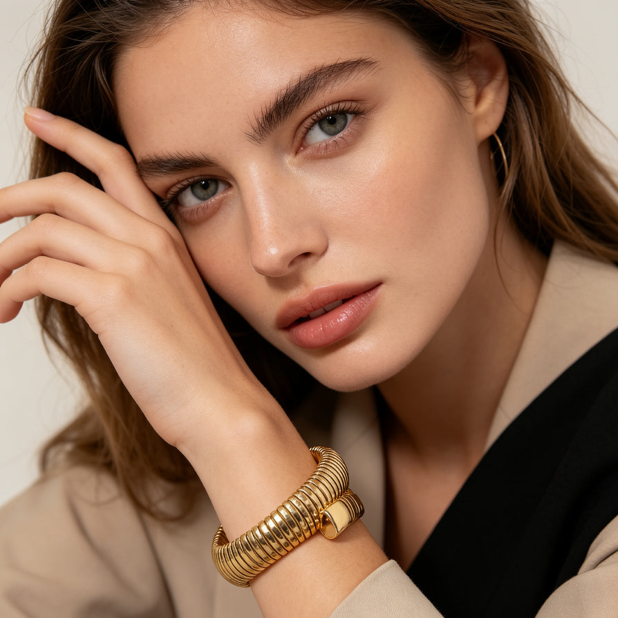 Pulsera Elástica Dorada al Por Mayor | Joyería de Moda para Revendedores|JI JOYA