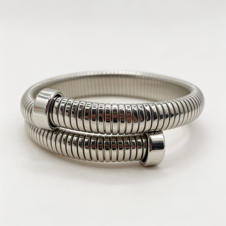 Pulsera de muñeca flexible de metal | Diseño en espiral | Venta al por mayor|JI JOYA